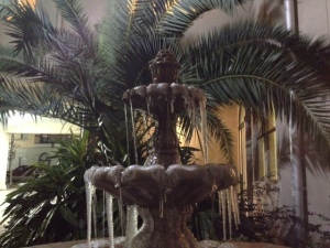 The fountain outside my apartment building shows how cold it is here.